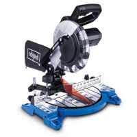 Mitre Saw HM210L by Scheppach with 1500W power, 210mm 24T TCT blade, 45° bevel and laser for precise cuts.