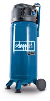 Scheppach compressor HC51V standing, 50L tank, 230V, 1500W, oil-free and low-maintenance. Side view.