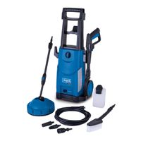 Scheppach electric pressure washer HCE2600 with 180 bar pressure, 5-meter hose and comprehensive accessory kit including nozzles and brush holder
