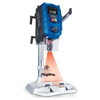 Bench Pillar Drill DP60 by Scheppach featuring laser guidance and LED lighting. 710W power, 1.5–13mm drill chuck, variable speed.