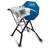 Scheppach rocking log saw with 405 mm cutting diameter and built-in longitudinal guide