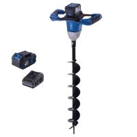 Scheppach cordless earth auger set with bit, battery, and charger for EB100-X