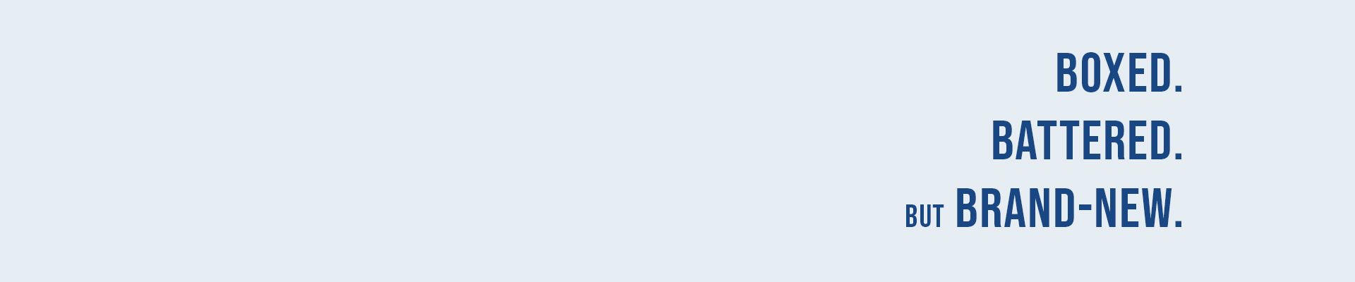 Scheppach outlet banner with text 'Boxed. Battered. But brand-new.'