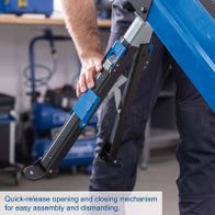 Quick-release mechanism for easy assembly and disassembly of the workbench