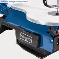 Practical storage compartment for tools on Scheppach scroll saw