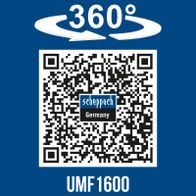 360° rotation feature for UMF1600 Scheppach stand with QR code for Germany