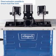 Mounting brackets for precise routing with direct extraction for dust-free operation