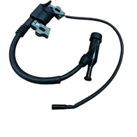 Ignition coil with cable and hose connector assembly