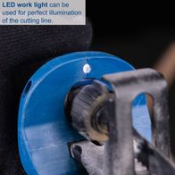 LED work light for accurate cutting line guidance on Scheppach cordless saw