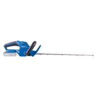 Scheppach cordless hedge trimmer with detailed feature description on the product