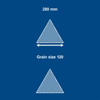 Triangular sanding paper, grain size 120, dimensions 280 mm