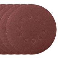 Set of 10 round sanding papers with holes for grinding wheels, Ø 215 mm