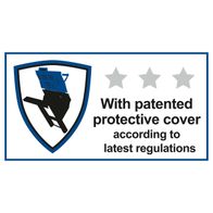 Patented protective cover for tilting log saw HS510 according to latest regulations