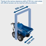 Compact clearance of 760 mm for easy maneuvering in tight spaces