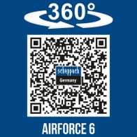 360° rotation feature for Scheppach Airforce 6 compressor with QR code for Germany