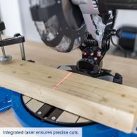 Laser-guided precise cut alignment for mitre and bevel saw
