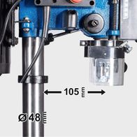 Key dimensions for drill chuck: 105 mm length, 48 mm diameter