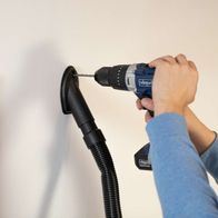 Bohr and extraction nozzle for Scheppach suction system with flexible hose and handle for accurate operation