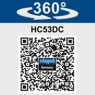 HC53DC compressor showing 360° view with 50L tank details