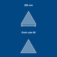 Triangular sanding paper, grain size 80, 280 mm size – Set of 10 pieces