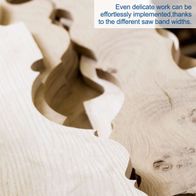 Bandsaw highlighting different band widths for smooth cutting operations