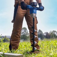 Scheppach auger drill for soil mixing in agricultural settings