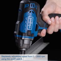 Scheppach cordless impact driver with smooth speed adjustment from 0 to 2800 rpm