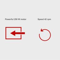 Roll sieve RS400: Powerful 250 W motor at 42 rpm