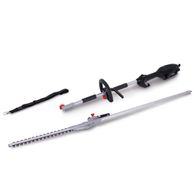 Electric telescopic hedge trimmer with quick-release handle and cutting attachment