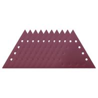 Triangular sanding paper, 180 grit, set of 10 pieces – 10 individual sheets with perforated patterns for precise sanding.