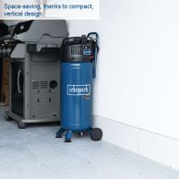Scheppach HC51V air compressor with vertical design and 50-litre tank, 230V, 50Hz, 1500W