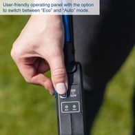User-friendly control panel for Eco and Auto mode of Scheppach battery-powered lawnmower BC-MP430-X