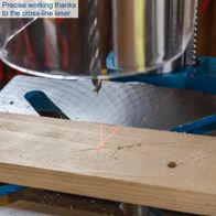 Precise drilling with cross-line laser on bench pillar drill machine