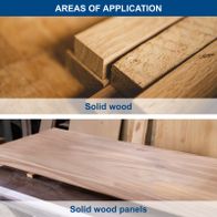 Illustrations of solid wood and solid wood panels for Scheppach circular saw blade set