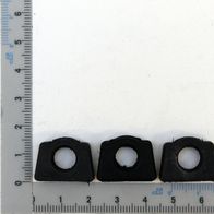 Three rubber snubbers with central hole for mechanical assembly