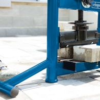 Scheppach stone breaker with concrete block for precise operation