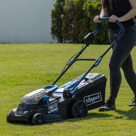 Scheppach battery-powered lawnmower BC-MP380-X with 2x 20V handle and 'S4' label