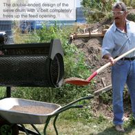 Scheppach RS400 rotating sieve drum with double-ended design and V-belt for open feed opening, adjustable drum