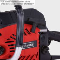 Scheppach petrol chainsaw with easy-start mechanism