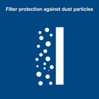 Filter protection against dust particles