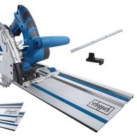Scheppach plunge saw with guide rails and accessories for accurate cutting