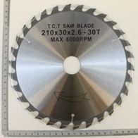 Scheppach circular saw blade, 210 mm diameter, 30 mm width, 2.6 mm thickness