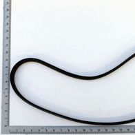 Ribbed flat belt for knife drive, scale for length measurement