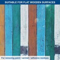 Wooden textured background for paint and adhesive removal demonstration