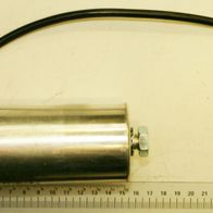 Scheppach CAPACITOR 40µF / 450V, shown from the side with a measuring tape for size reference.