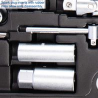 Spark plug inserts with rubber inlay for safe disassembly in TB94 tool kit