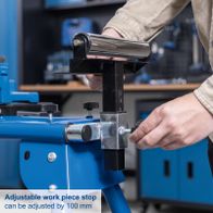 Adjustable work piece stop with 100 mm adjustment for UMF2000 stand