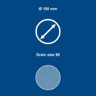 Scheppach tool featuring 150 mm diameter and grain size 80