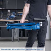 Compact and lightweight base stand for mitre saw, ensuring easy transport features