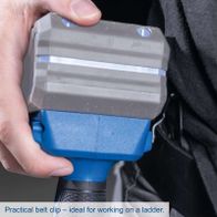 Practical belt clip for secure work on a ladder